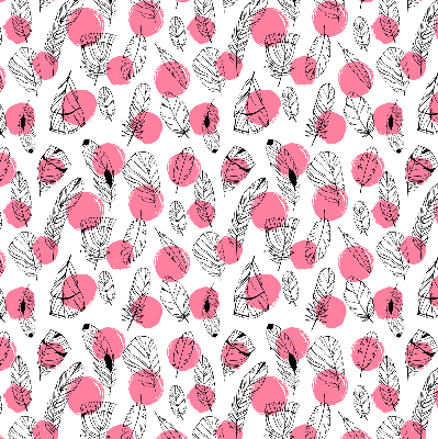 Rolgordijn verduisterend Veren en roze stippen