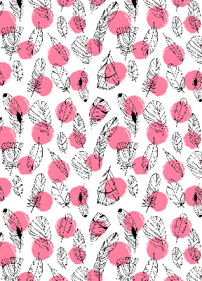 Rolgordijn verduisterend Veren en roze stippen