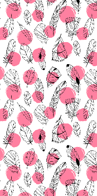 Rolgordijn verduisterend Veren en roze stippen