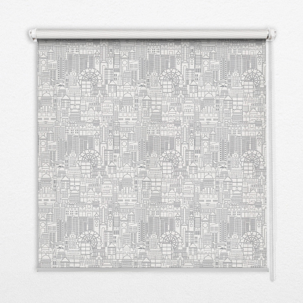 Rolgordijn voor het raam Schets van de stad