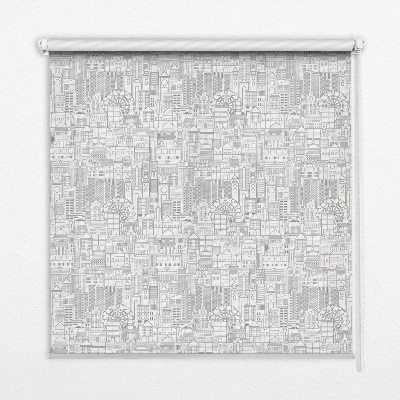 Rolgordijn voor het raam Schets van de stad
