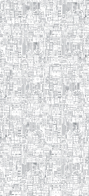 Rolgordijn voor het raam Schets van de stad