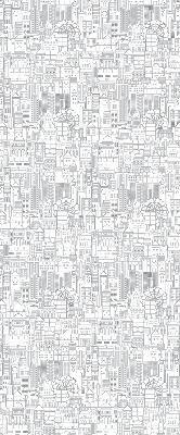 Rolgordijn voor het raam Schets van de stad