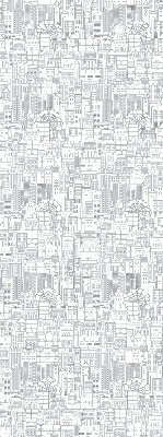 Rolgordijn voor het raam Schets van de stad