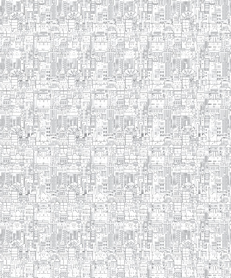 Rolgordijn voor het raam Schets van de stad