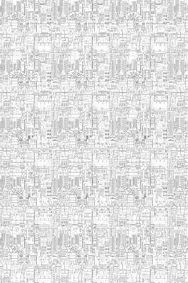 Rolgordijn voor het raam Schets van de stad