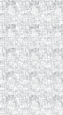 Rolgordijn voor het raam Schets van de stad