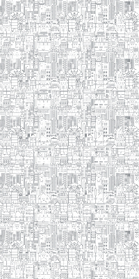 Rolgordijn voor het raam Schets van de stad