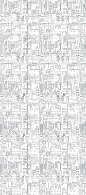 Rolgordijn voor het raam Schets van de stad