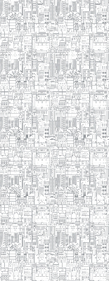 Rolgordijn voor het raam Schets van de stad