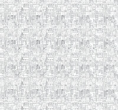 Rolgordijn voor het raam Schets van de stad