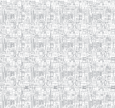 Rolgordijn voor het raam Schets van de stad