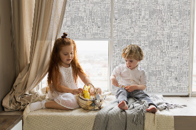 Rolgordijn voor het raam Schets van de stad