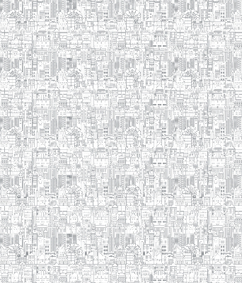 Rolgordijn voor het raam Schets van de stad