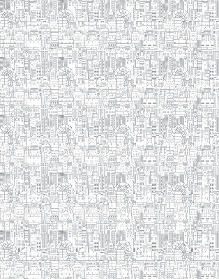 Rolgordijn voor het raam Schets van de stad