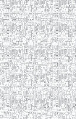 Rolgordijn voor het raam Schets van de stad