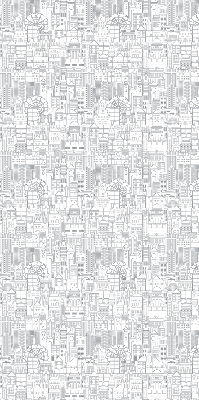 Rolgordijn voor het raam Schets van de stad