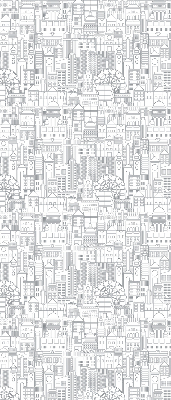 Rolgordijn voor het raam Schets van de stad