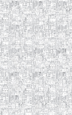 Rolgordijn voor het raam Schets van de stad