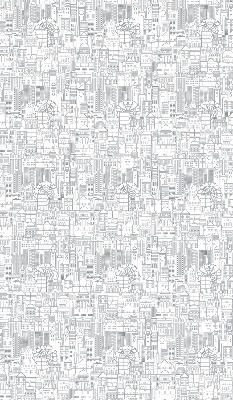 Rolgordijn voor het raam Schets van de stad