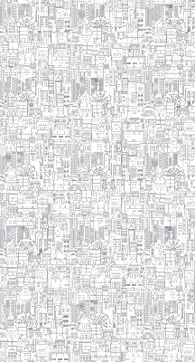 Rolgordijn voor het raam Schets van de stad