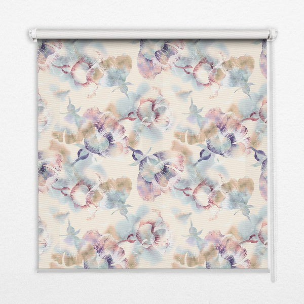 Rolgordijn verduisterend Kleurrijke geschilderde bloemen