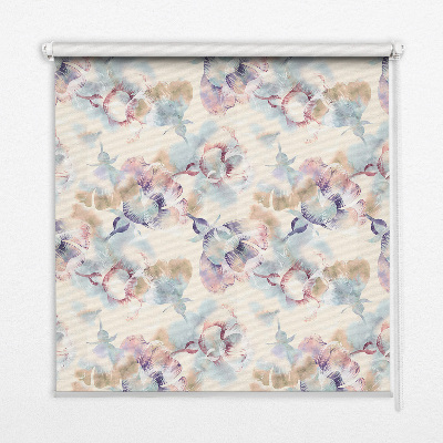 Rolgordijn verduisterend Kleurrijke geschilderde bloemen