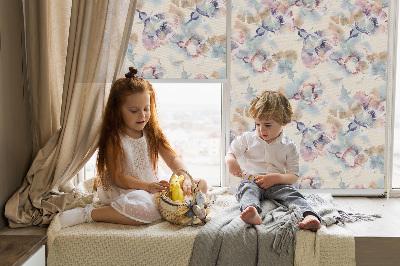 Rolgordijn verduisterend Kleurrijke geschilderde bloemen