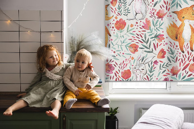 Rolgordijn voor het raam Dieren en planten