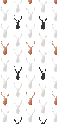 Rolgordijn voor het raam Getekende hertenkoppen