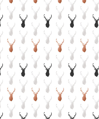 Rolgordijn voor het raam Getekende hertenkoppen