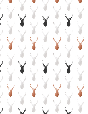 Rolgordijn voor het raam Getekende hertenkoppen
