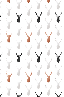 Rolgordijn voor het raam Getekende hertenkoppen