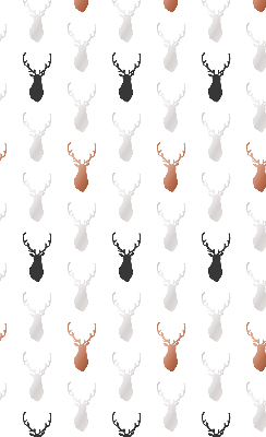 Rolgordijn voor het raam Getekende hertenkoppen