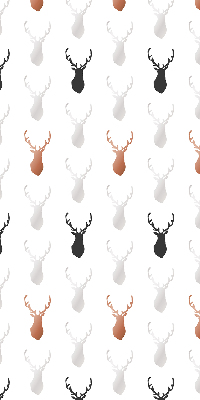 Rolgordijn voor het raam Getekende hertenkoppen