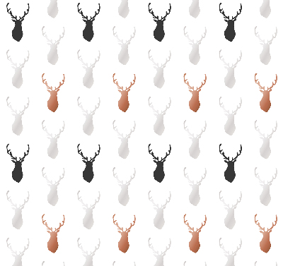 Rolgordijn voor het raam Getekende hertenkoppen