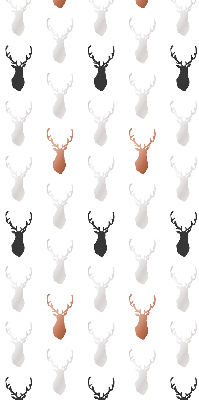 Rolgordijn voor het raam Getekende hertenkoppen
