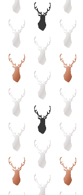 Rolgordijn voor het raam Getekende hertenkoppen