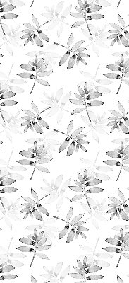 Rolgordijn voor het raam Grijs getekende bladeren