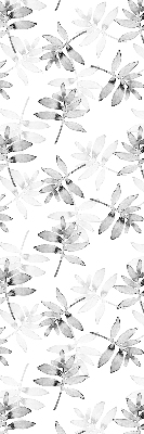 Rolgordijn voor het raam Grijs getekende bladeren