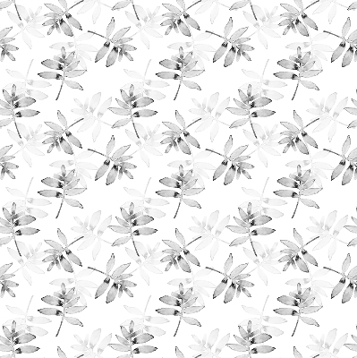 Rolgordijn voor het raam Grijs getekende bladeren