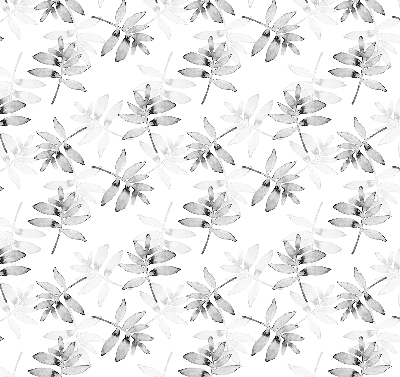 Rolgordijn voor het raam Grijs getekende bladeren