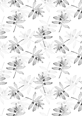 Rolgordijn voor het raam Grijs getekende bladeren