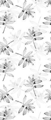 Rolgordijn voor het raam Grijs getekende bladeren