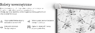 Rolgordijn voor het raam Grijs getekende bladeren