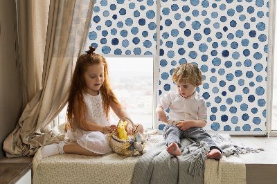 Rolgordijn voor het raam Blauwe stippen