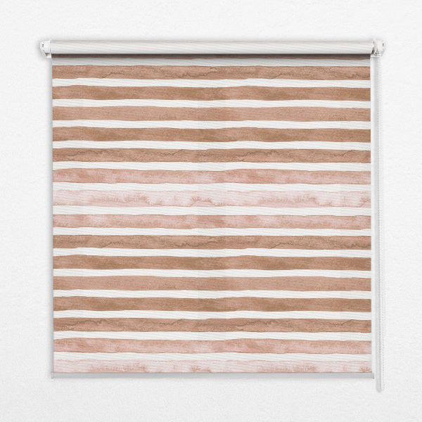 Rolgordijn voor het raam Bruin geschilderde strepen