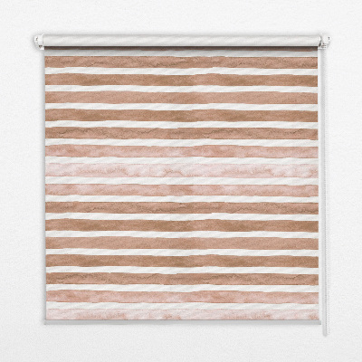 Rolgordijn voor het raam Bruin geschilderde strepen