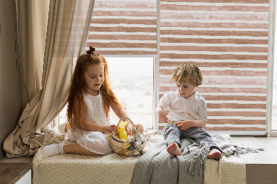 Rolgordijn voor het raam Bruin geschilderde strepen