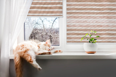 Rolgordijn voor het raam Bruin geschilderde strepen